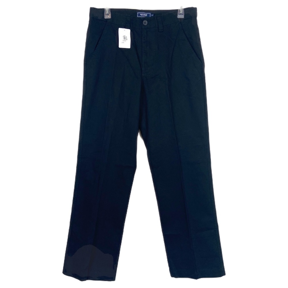 Maine New England Men’s Trousers Black Flat Front Size 32 Short